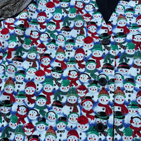 Vintage Holiday Snowman Vest - Fun Festive Party Wear - Picture 5 of 6
